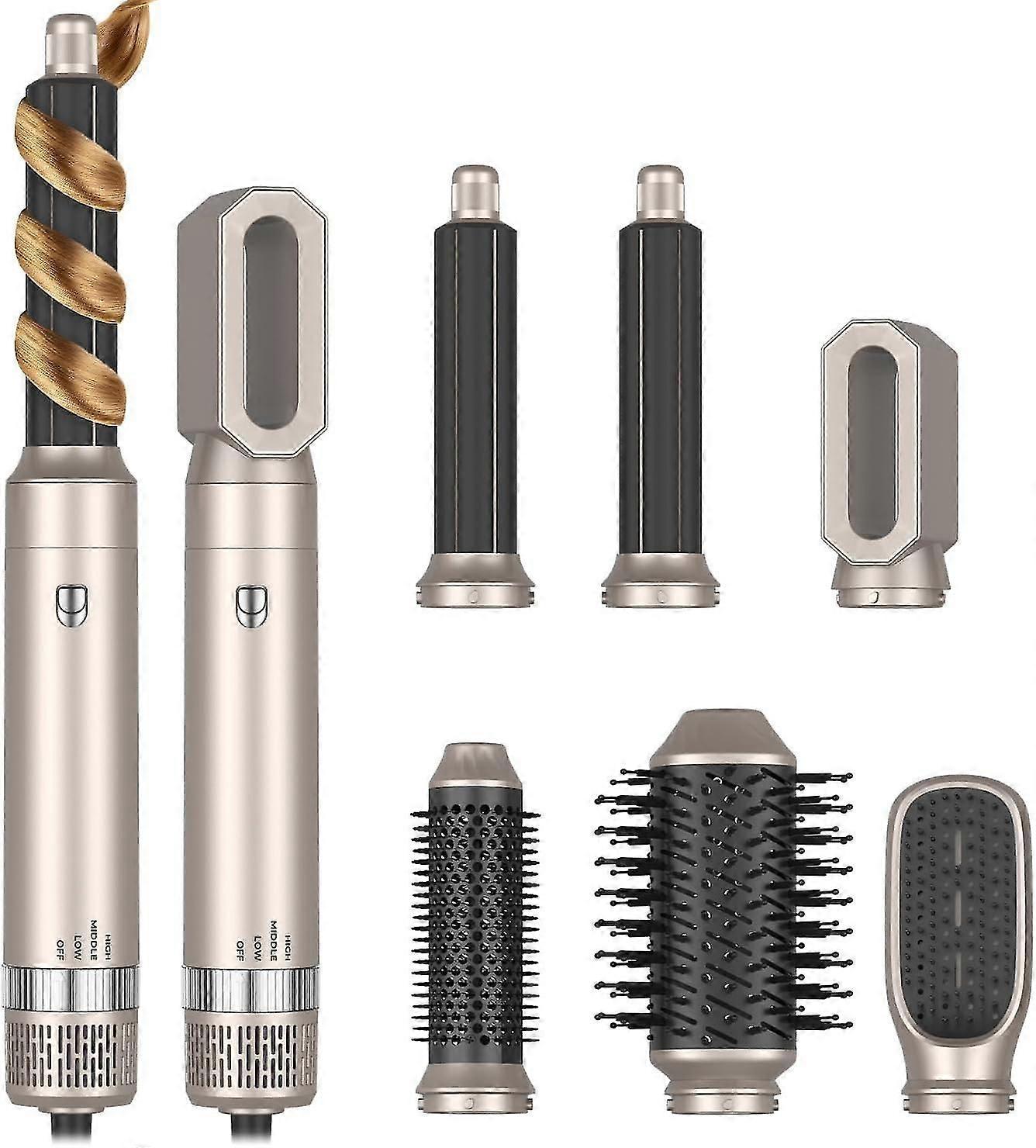 Coiffeur 6 en 1, airwrap Air Styler avec brosse à air chaud, sèche-cheveux, lisseur Wrapper (prise eu) C CN