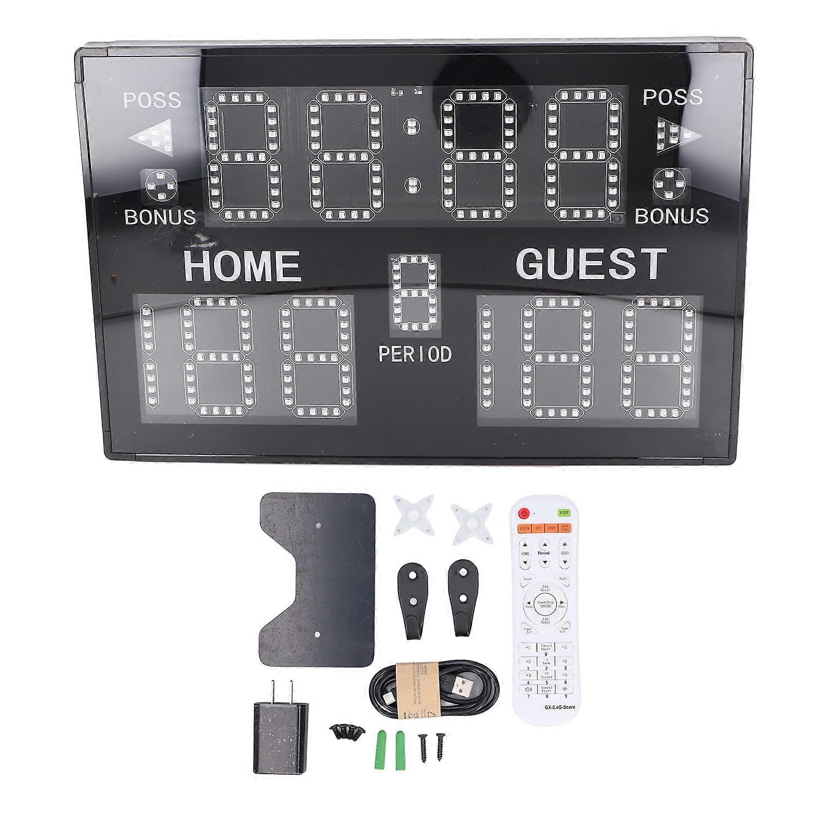 Digital Basketball Scoreboard 11 Digit LED Display Electronic Score Keeper with Remote Control for Competition