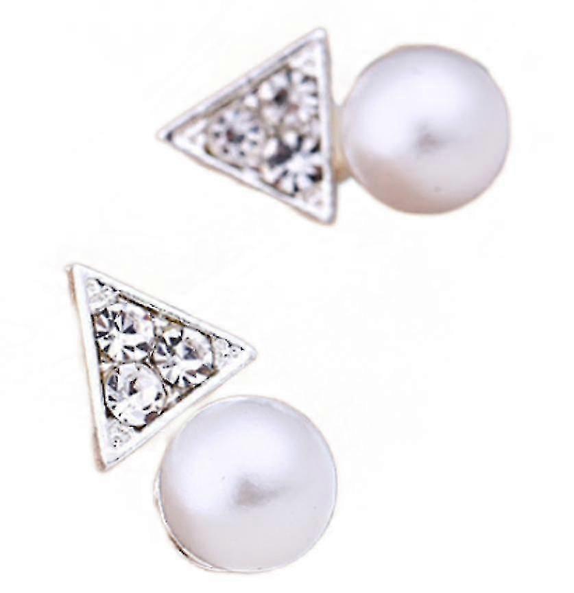 (triangle With Diamonds)korean Triangle Stud Earrings