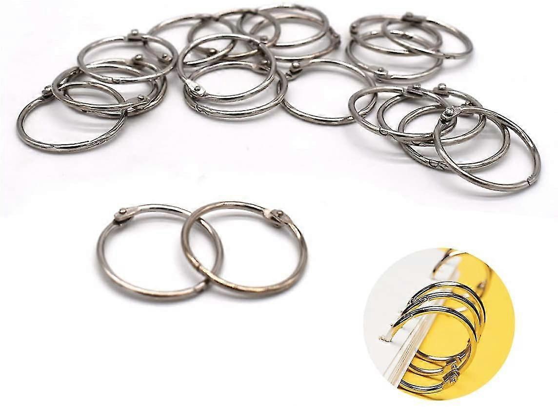 Metallbinder ringer, 20 stykker metall ring bindemiddel for løs blad bok scrapbooking