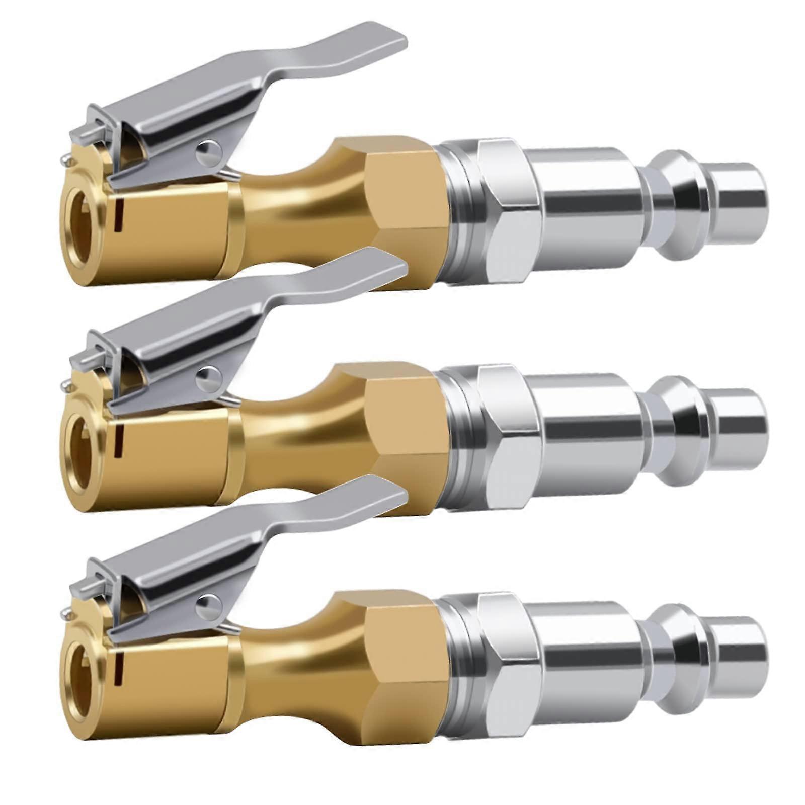 Air Chuck Closed Flow Tire Chuck with 1/4' FNPT for Tire Inflator Gauge Compressor Accessories 3 Pcs
