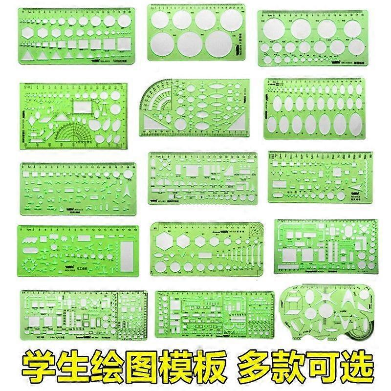 15pcs Architectural Templates Geometric Drawings Templates Measuring Geometry Rulers Drafting Tool For School Studying Office Building