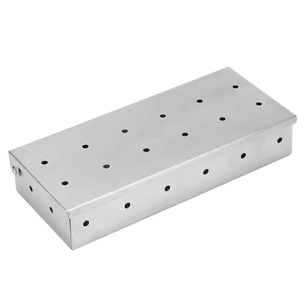 Smoker Box, Stainless Steel Meat Smoker Box for Outdoor BBQ, Charcoal Compatible Grill Smoking Accessory, 12x8 Inches