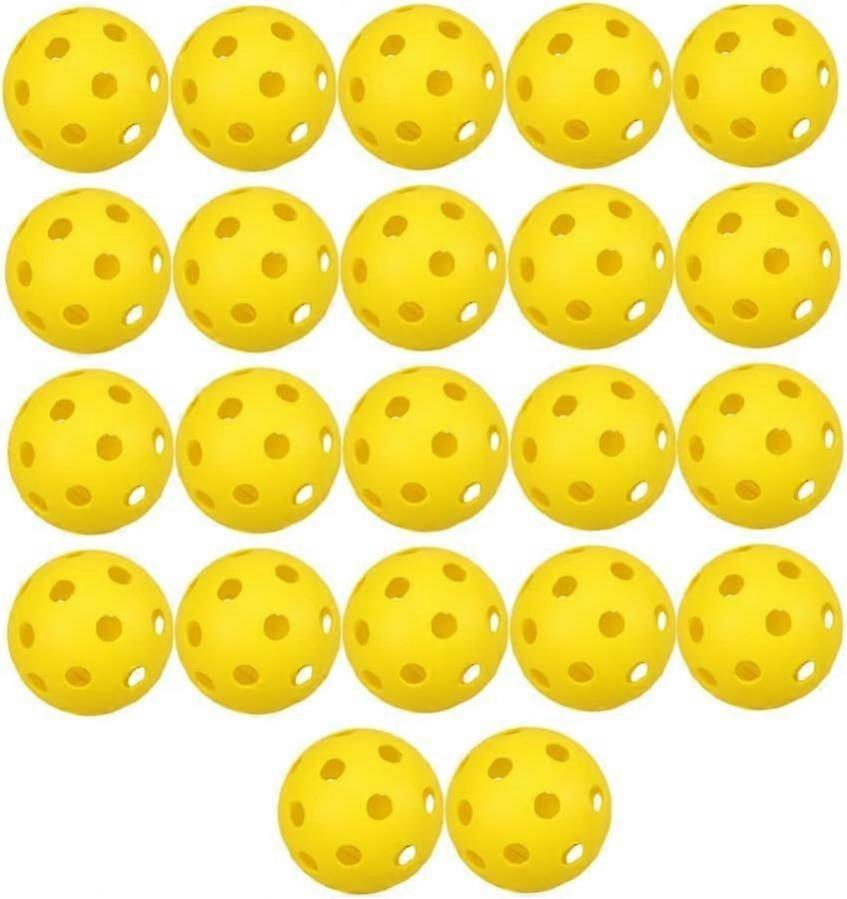 22PCS 练习高尔夫球限量飞行高尔夫训练球室内外派对空心高尔夫球套装（黄色）