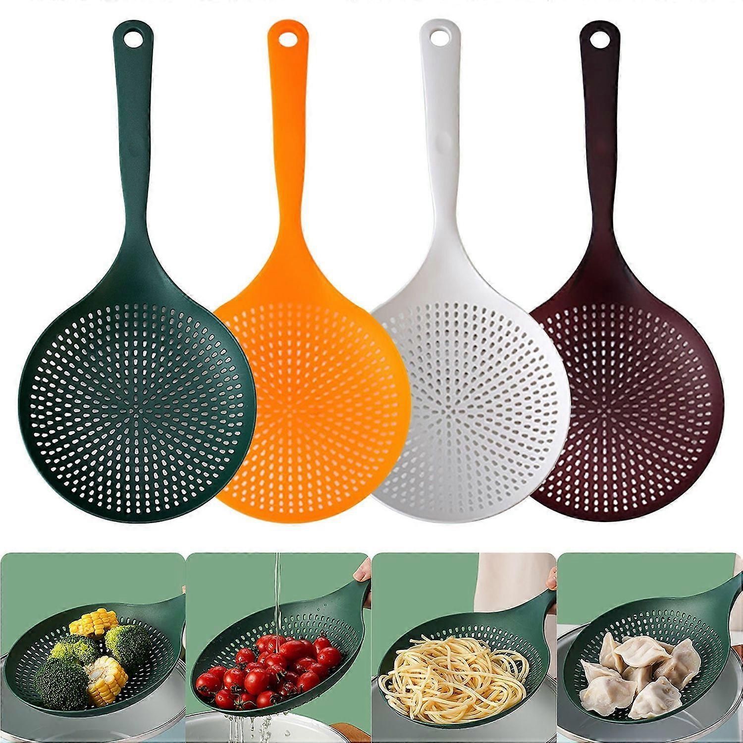 4 Pcs Kitchen Colander Noodle Strainer Long Handle