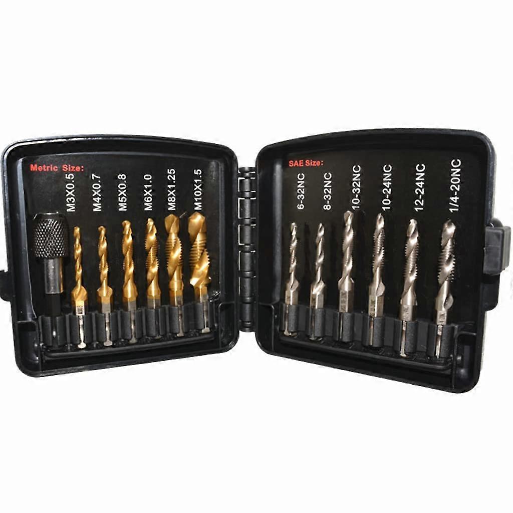 Combination Drill Tap Tap Bit Set 3in1 for Coated Screw Tapping Bit Tool for Drilling Tapping Countersinkin