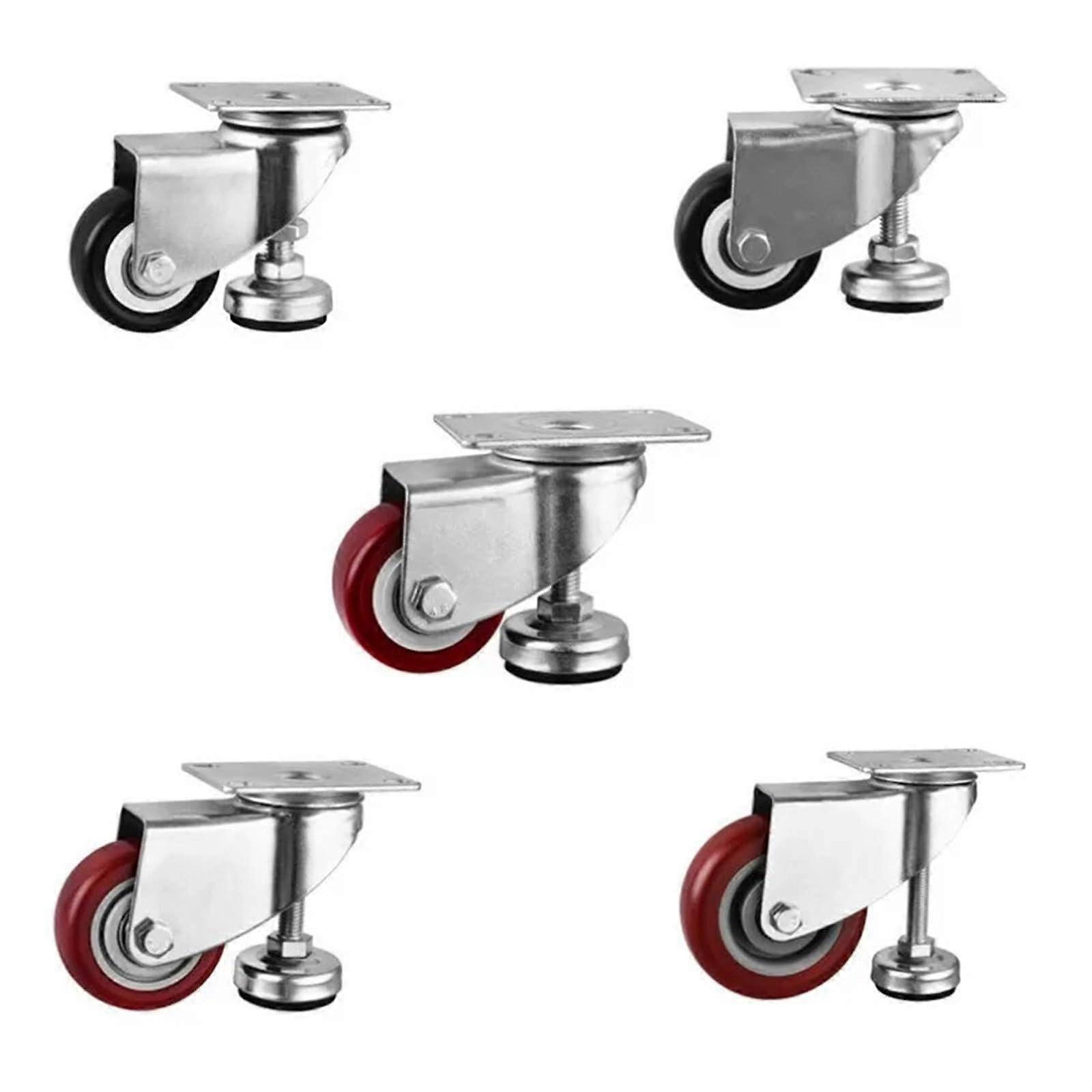 1Pcs 1.5/2/2.5/3/4 Inch Horizontally Adjustable Casters Universal Wheels with Foot Cups Horizontally Adjustable Casters PVC(2 Inch rectangular)