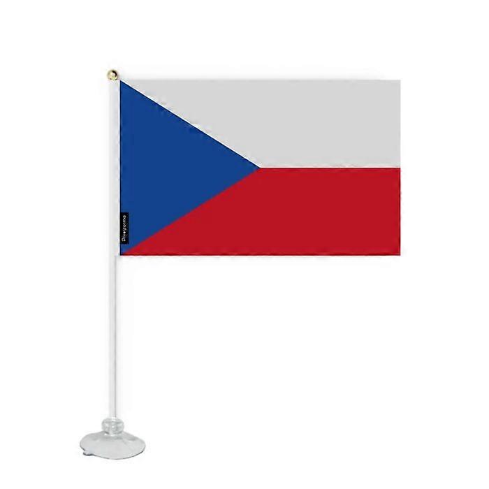 Flag - Czech Republic - Mini Suction Cup Flag - 20 x 30 cm - Polyester - Double-sided Print