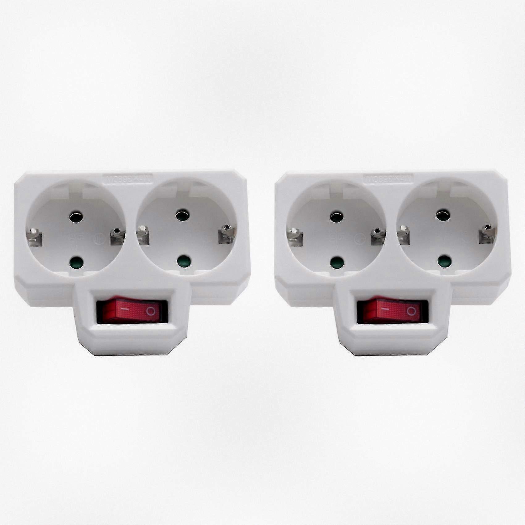 Double Plug Socket Adapter with Switch, 3800W for Home, Office, or Travel Use - High Quality Electrical Connection