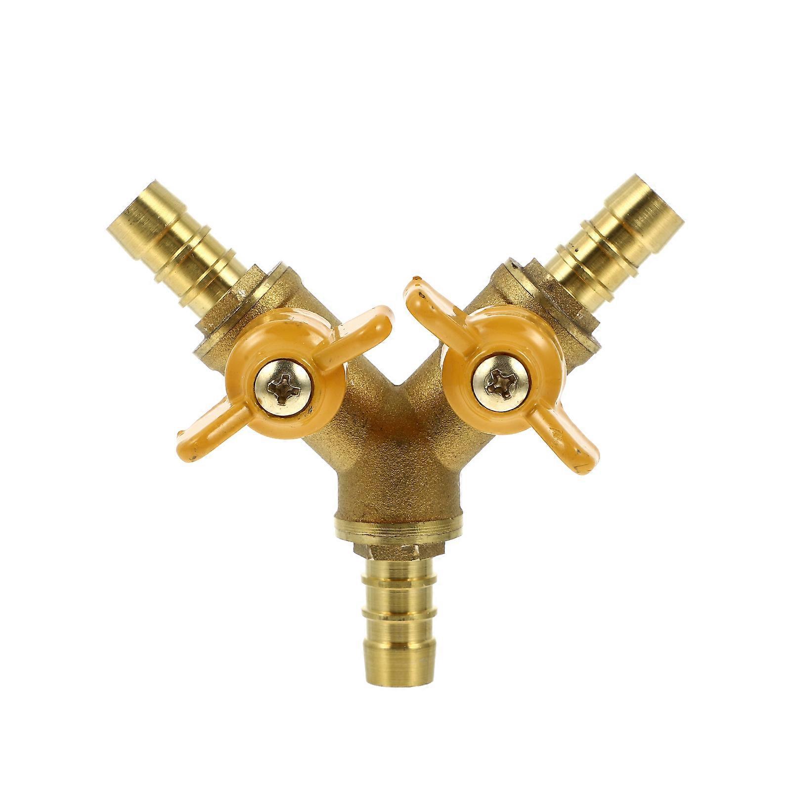 Heavy Duty Brass Y Shaped Shut Off Valve with Barbed Tubing Connection for Water, Fuel, Air, and Pneumatic Systems – High Temperature Resistant Ball