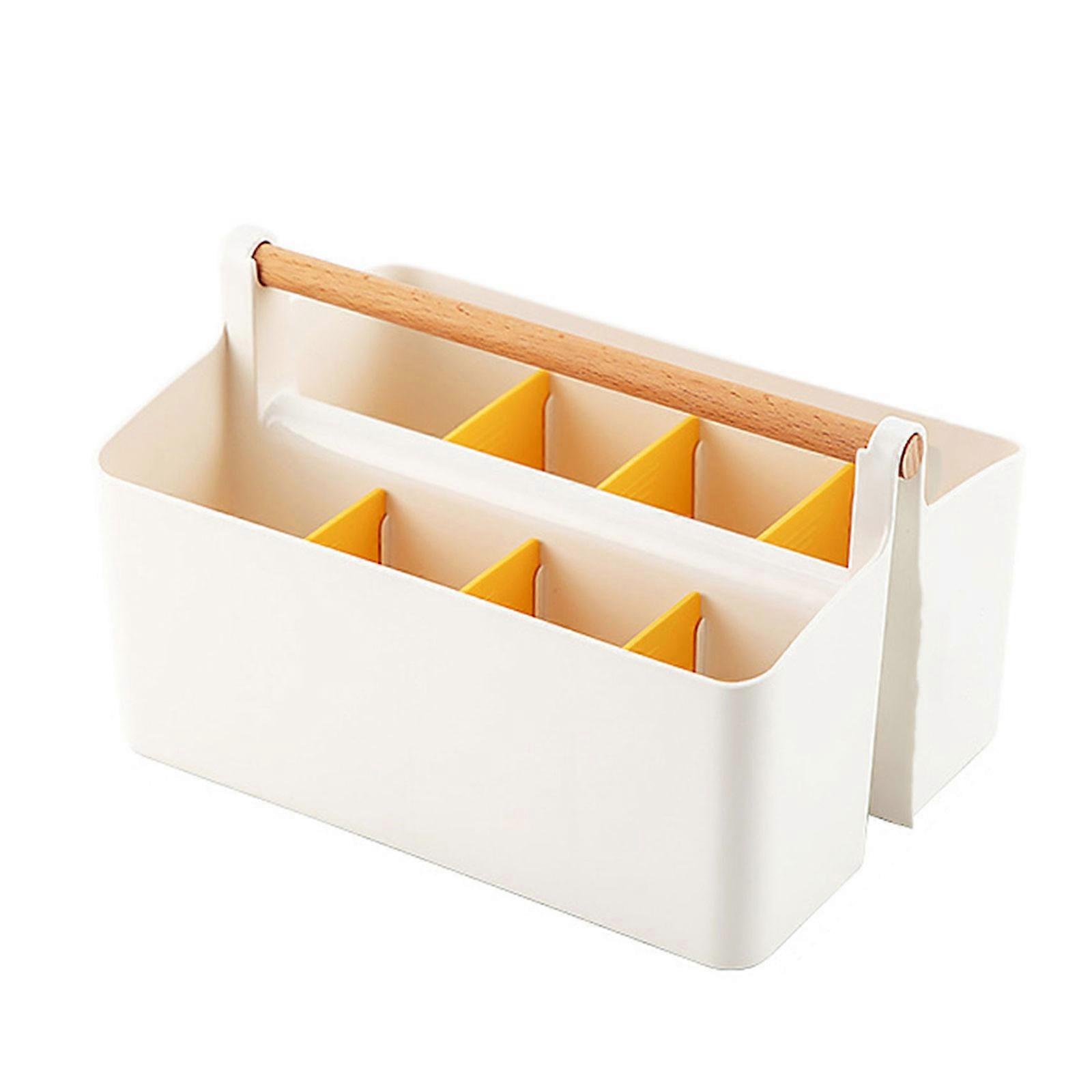 Efficient Table Storage Holder Desk Tray Creative Simple Desk Oganizer Case for Students and Professionals Yellow
