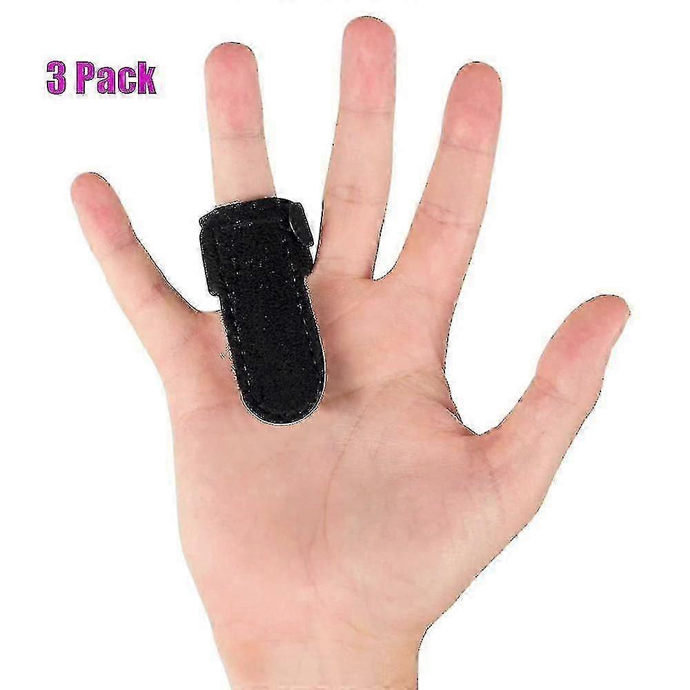 3 Pack Trigger Finger Splint - Support Brace For Middle, Ring, Index, Thumb And Pinky - Straightening Curved, Bent, Locked And Stenosing Tenosynovitis
