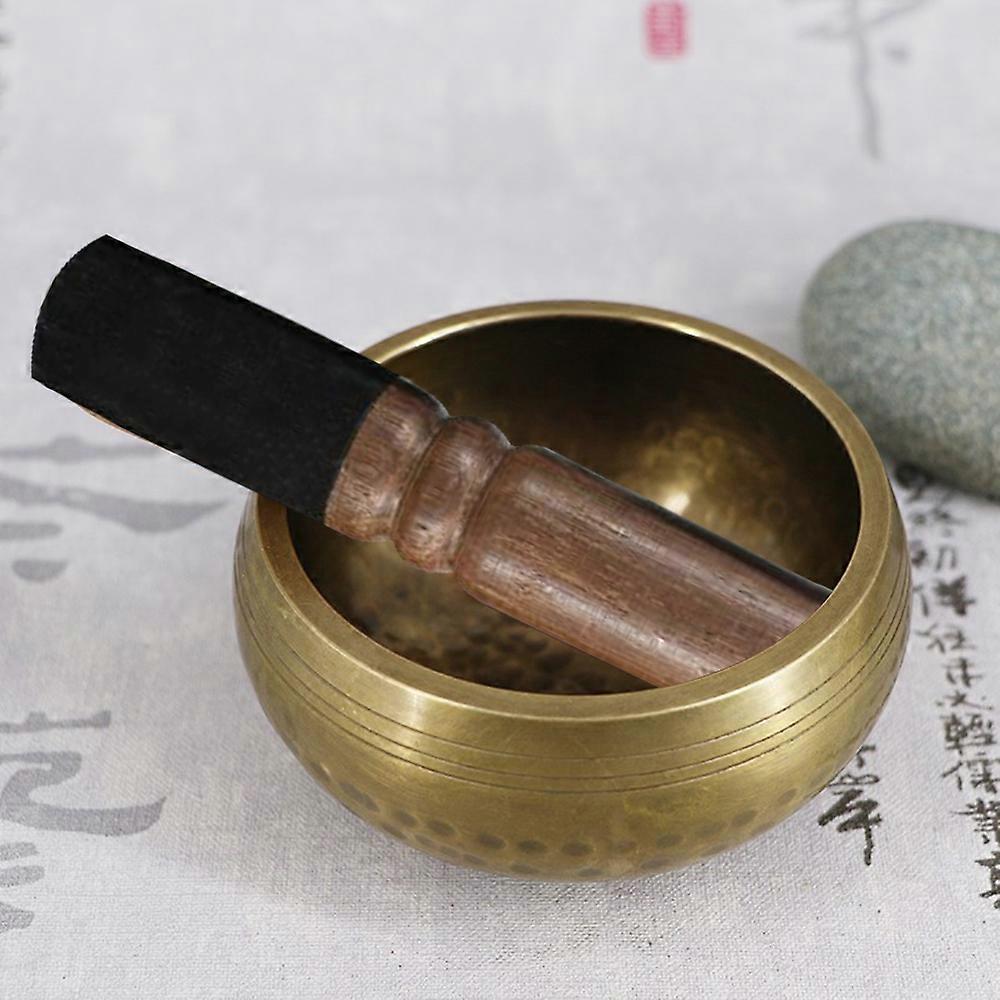 Tibetan Buddhist Singing Bowl Buddha Sound Bowl Musical Instrument for Meditation with Stick Yoga Home Decoration