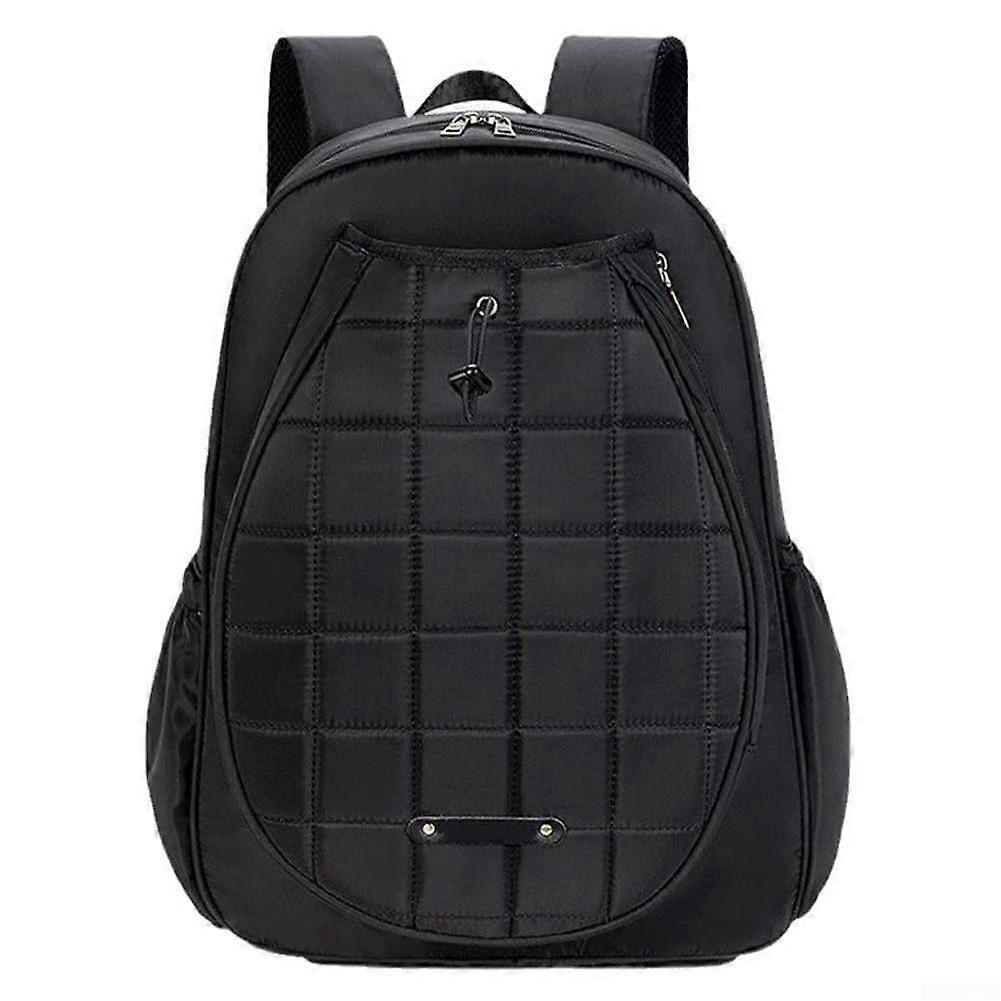 Versatile Tennis Racket Backpack for Badminton and Pickleball, Stylish Black, Durable Material, Multi-Function Design