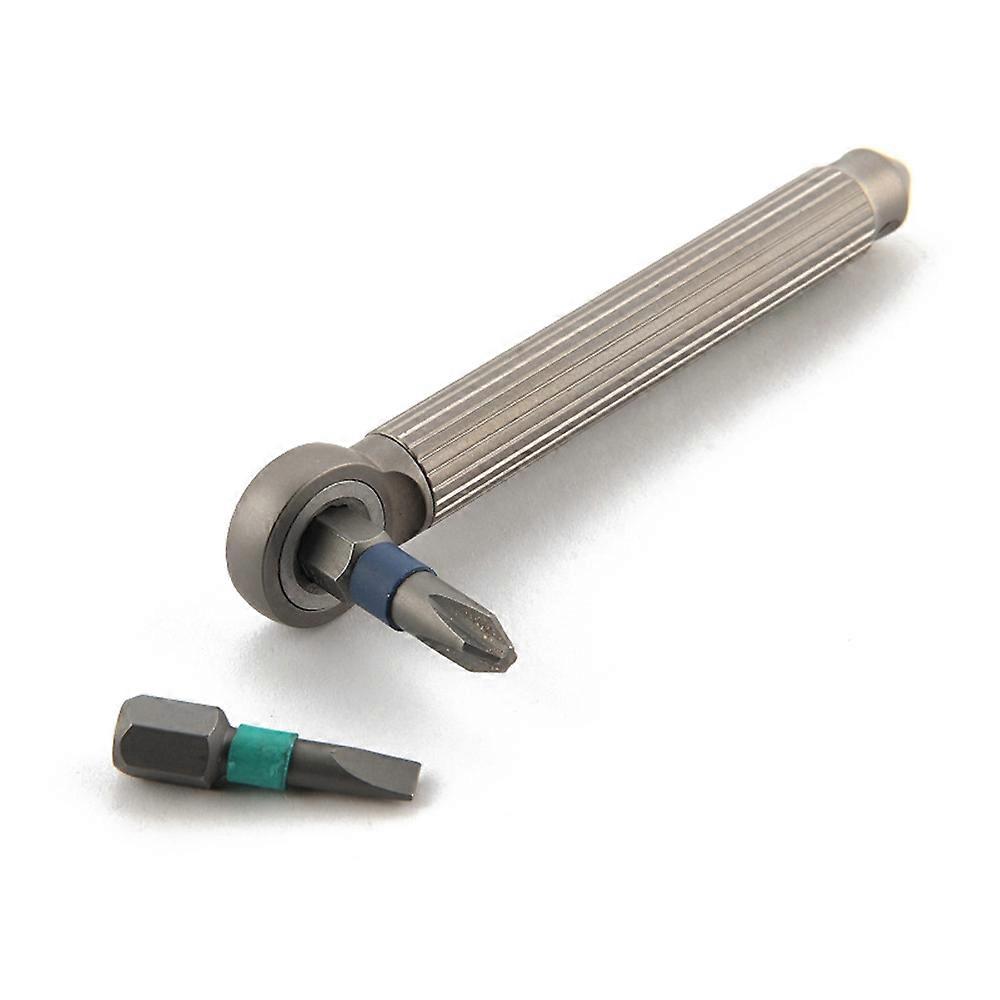 Manual Magnetic Modular Screwdriver Set with Replaceable Bits and Window Breaking Function, Ti Alloy or Brass Handle
