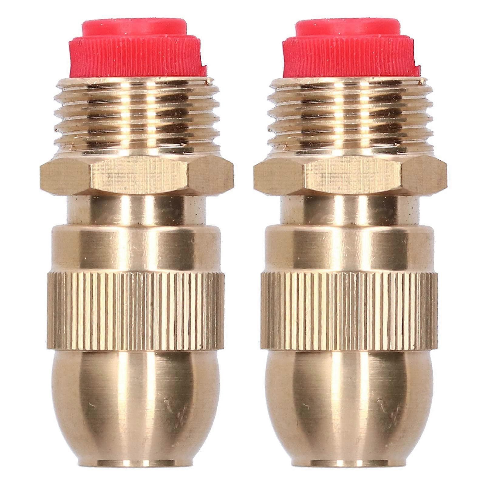 Adjustable Brass Garden Sprinkler Nozzle Set of 2 for Lawn Irrigation, Heavy-Duty, Rotating Spray Pattern