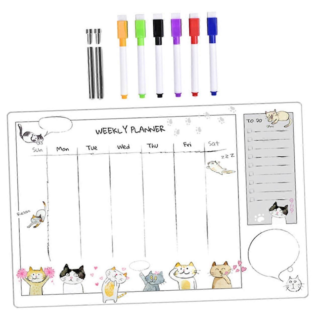 Acrylic Note Board Memo Pen Pcs Kit Cartoon Design Erasable for Home School
