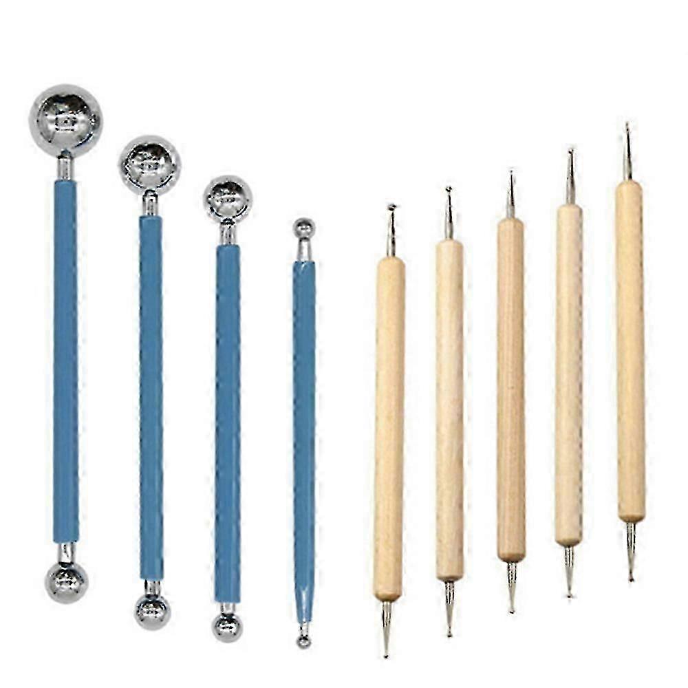 9pcs Dotting Tools, Ball End Dot Art Tools For Rock Painting, Pottery Clay Modeling Embossing Art Mandala