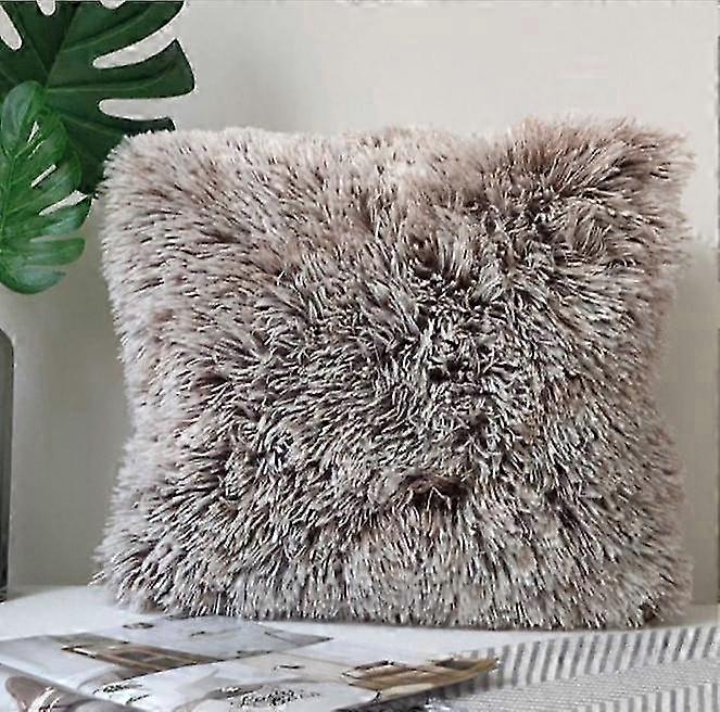 2025 18" Soft Fur Double faced Plush Throw Pillow Cases Home Decor Sofa Cushion Cover