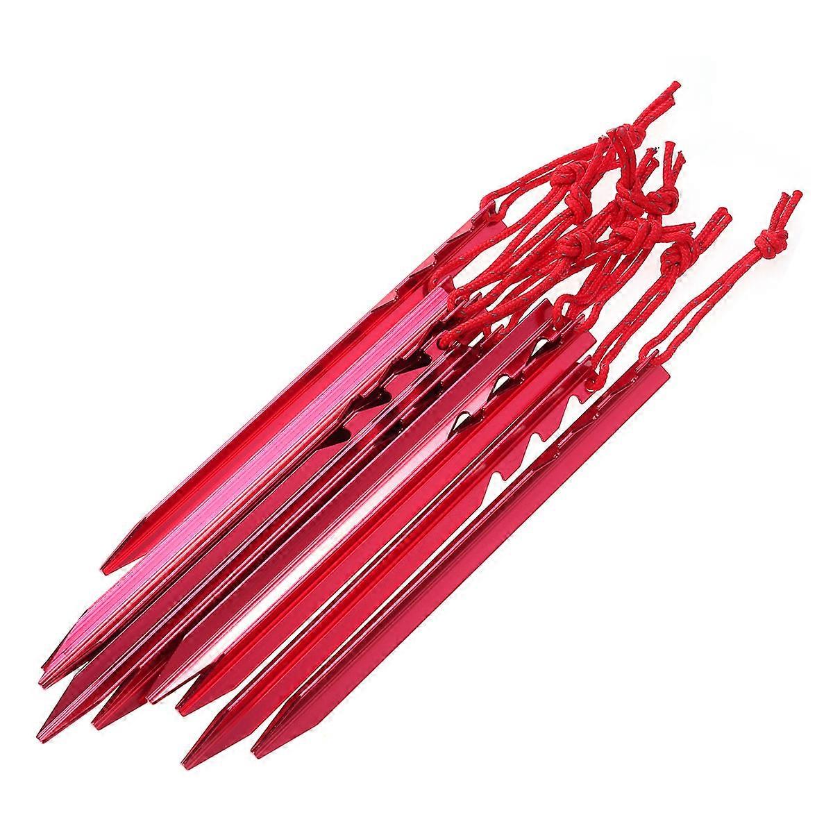 テントペグメタルアンチセパレーションテントアクセサリーヘビーデューティーアルミニウム合金レッド10個