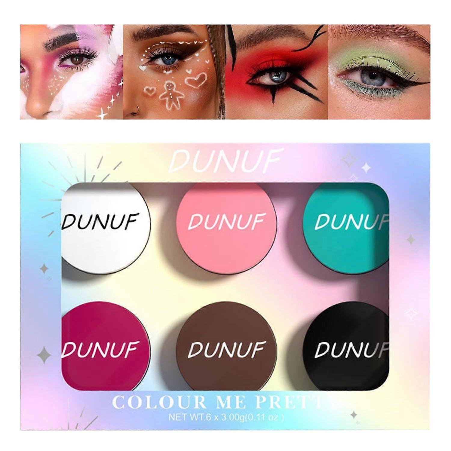 6 Color Eyebrow Cream, Eyeliner Cream, Body Paint Cream, Eyeshaow Cream, Water Proof Last for All Day Long, Work Great with Multiple Makeup for Daily
