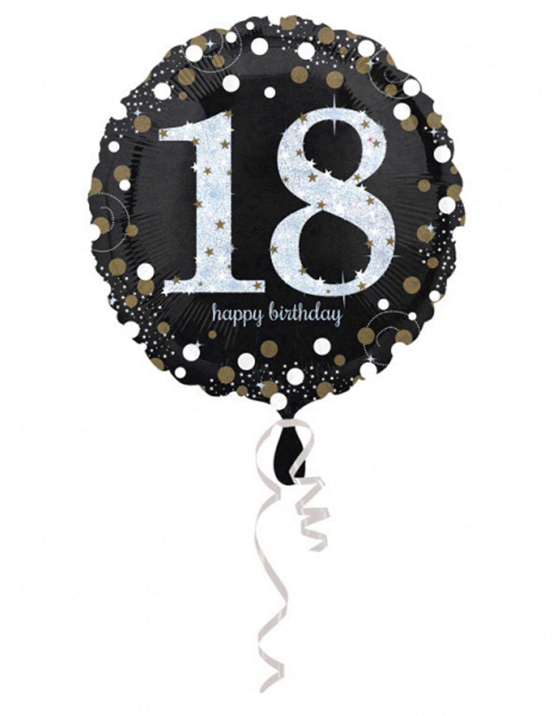 Holographic Happy Birthday Foil Balloon 18 Years Old