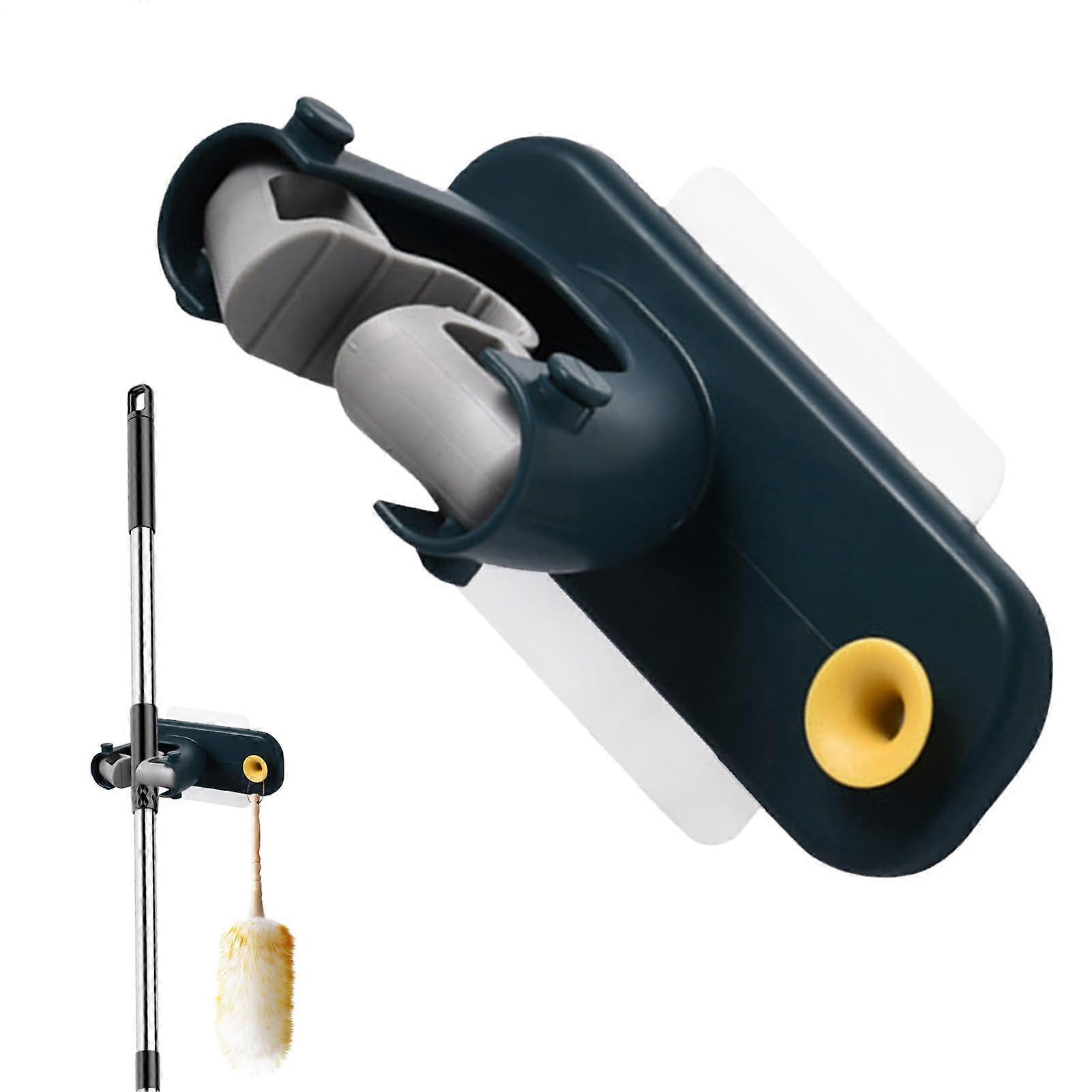 Broom and mop holder, wall bracket for brooms and mops Wall mount for brooms and mops Nonslip blue