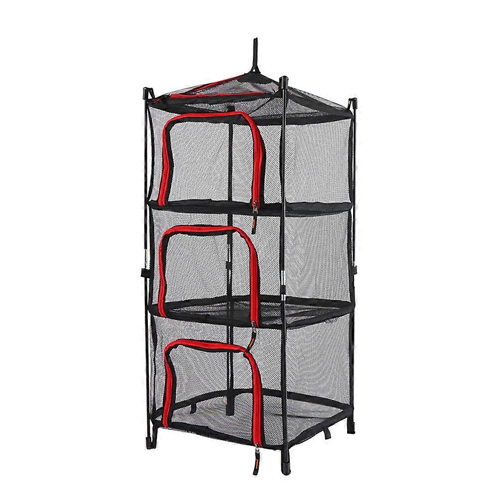 Drying Mesh Layers Folding Steel Wire and Metal for Outdoor Use Red 39x92cm 1Set