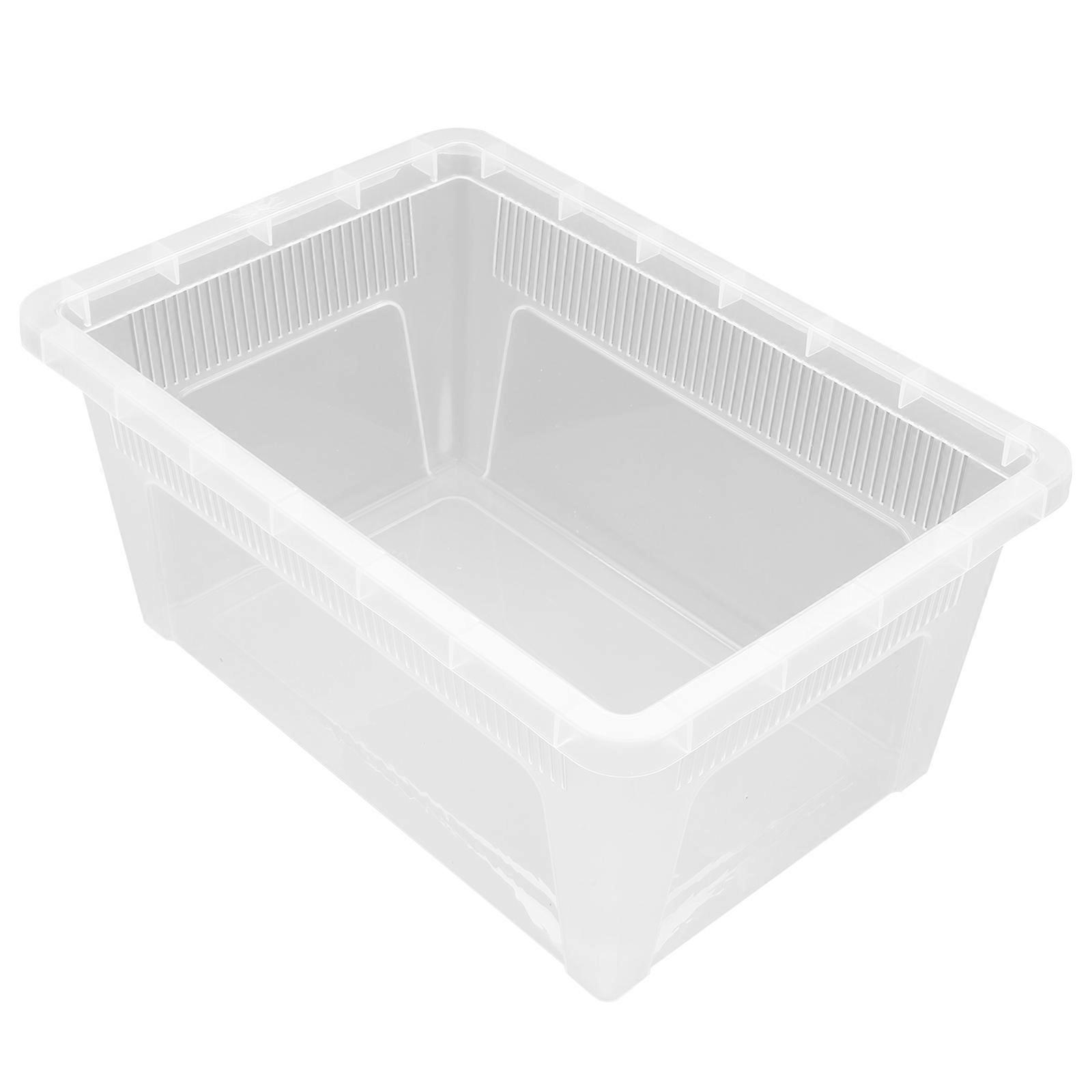 Clear Lightweight Plastic Reptile Breeding Box for Feeding, Hatching, and Small Reptile Care – Portable Transparent Terrarium Container Suitable for