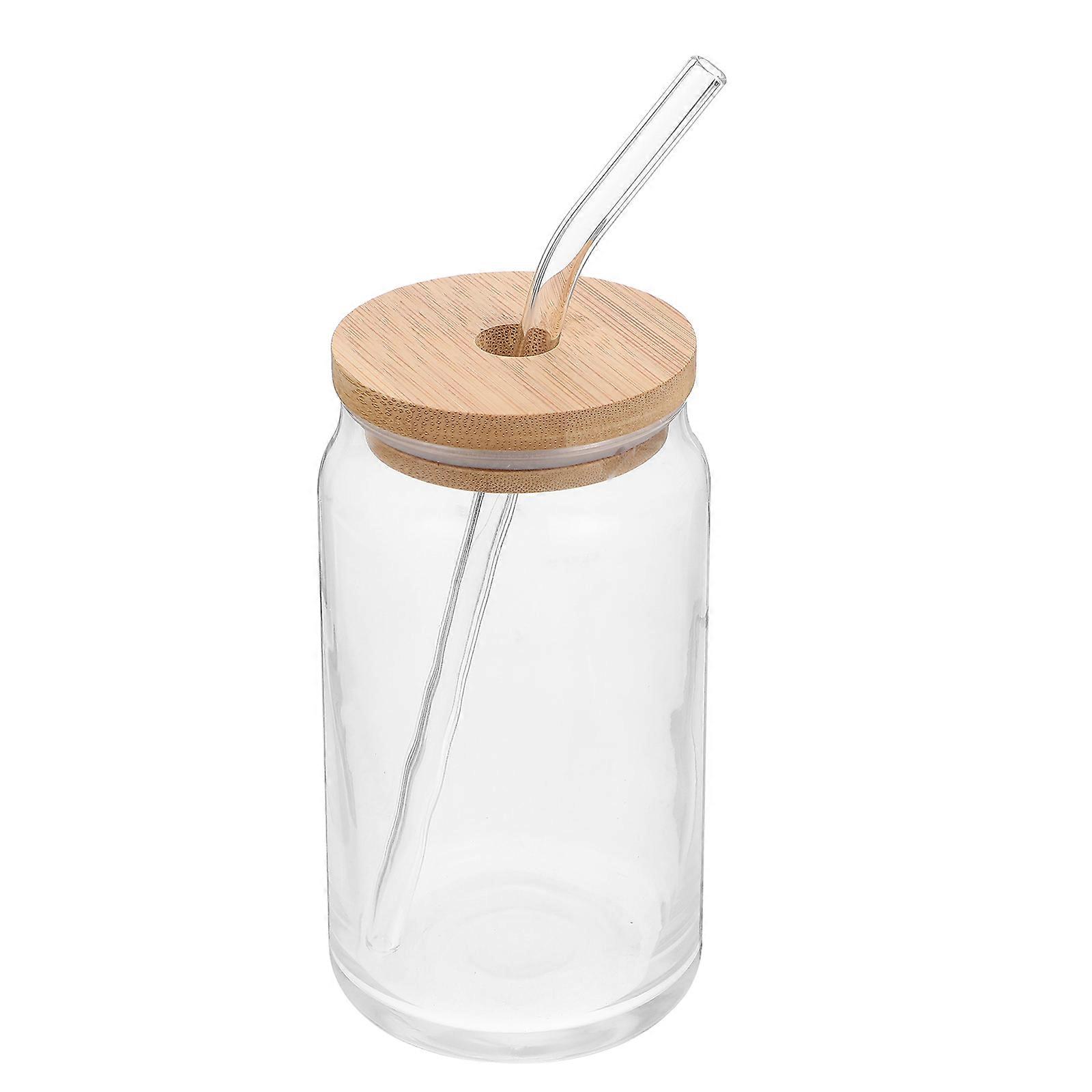 Clear Glass Juice Bottle with Lid and Straw   Leakproof Beverage Storage for Milk, Juice & Yogurt, Versatile Use for Parties & Classrooms