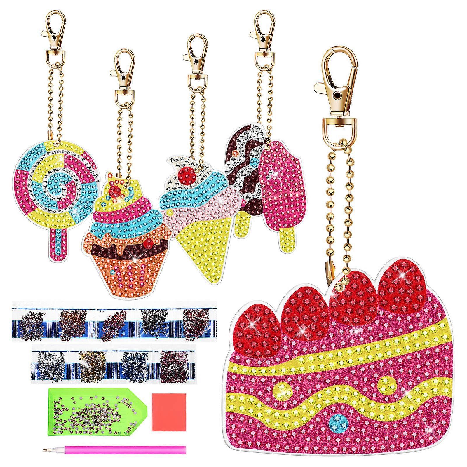 Cute Keychain Pendants Keyring Bag Pendant All Age Groups present Giving Acrylic Ice Cream Shape 1Set