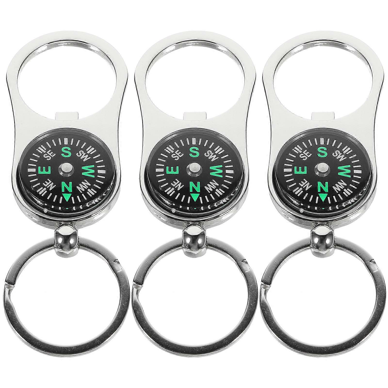Key Pendant Compass Shape Practical Everyday Carry Men Women Durable 3Pcs
