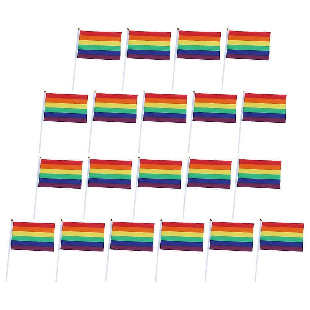 Portable Flags Handheld Flags Polyester Parade Stick Flag Rectangular LGBTQ+ Community 20Set