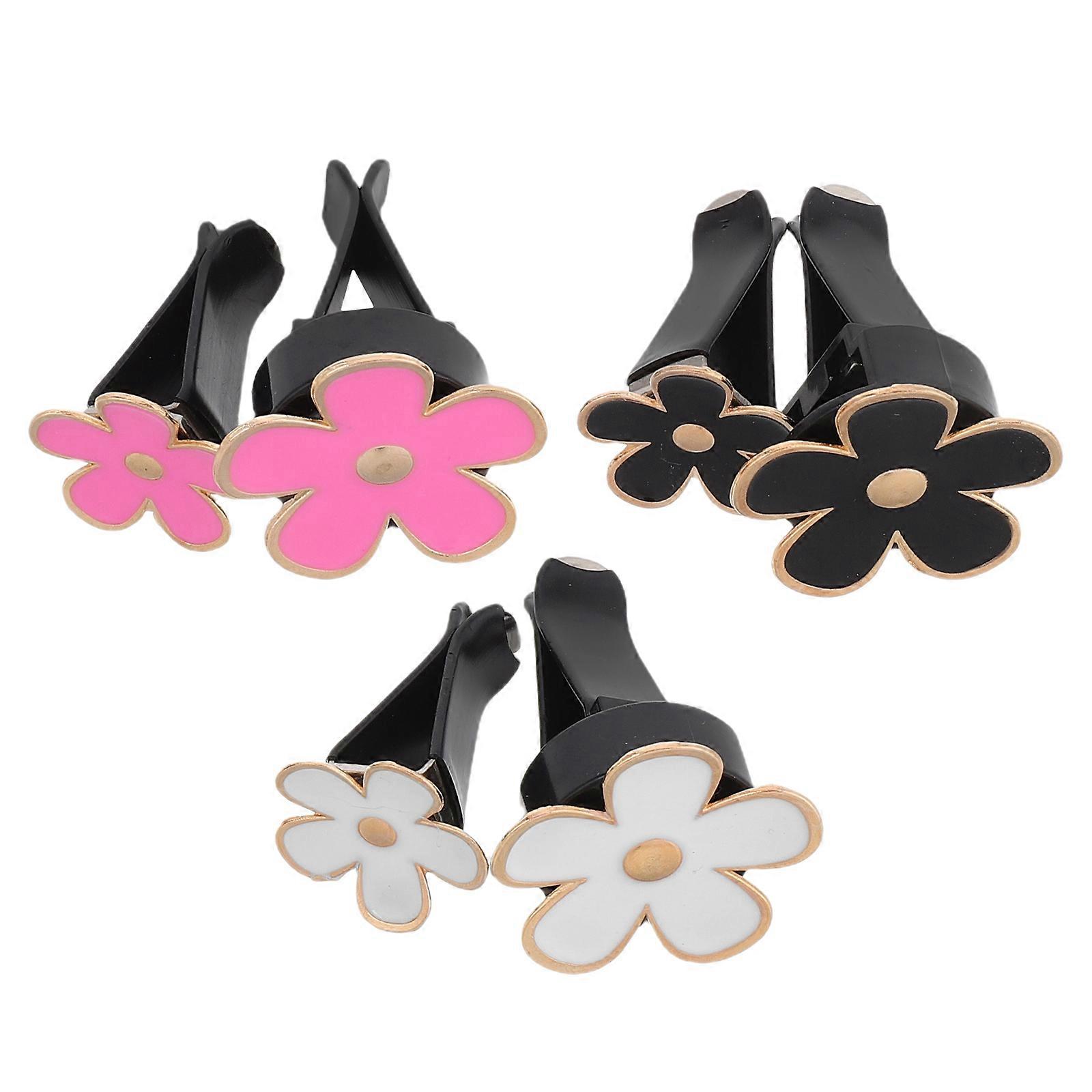 Elegant Design Flower Car Vent Clips Metal Air Freshener For Car Use 6Pcs