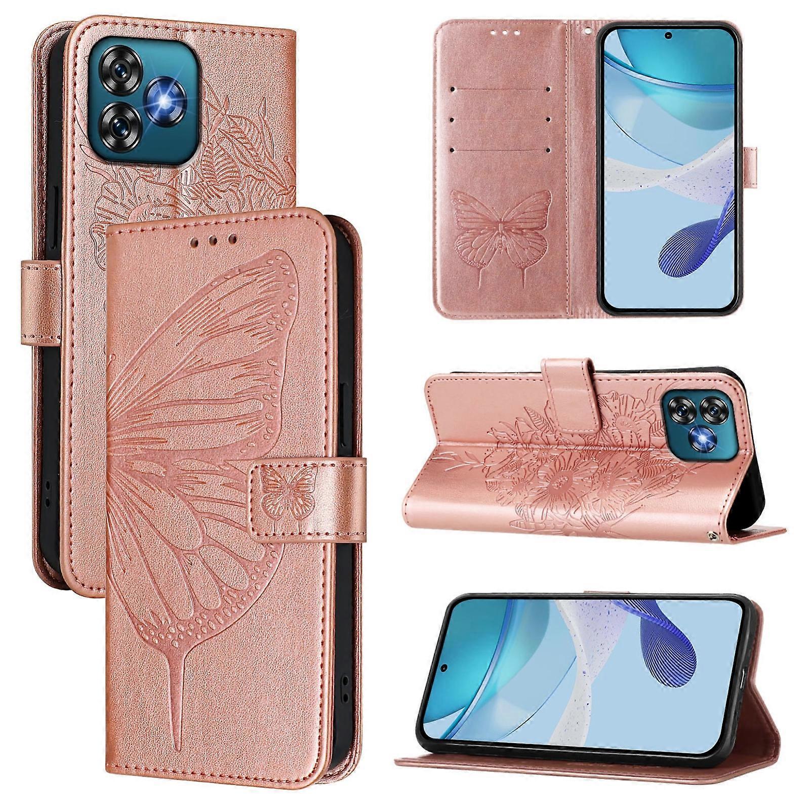 Embossed Butterfly Leather Phone Case