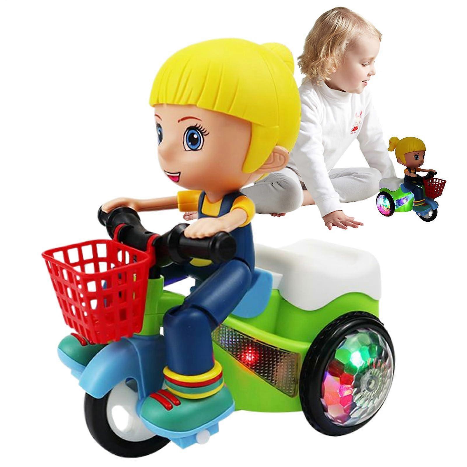 Stunt Tricycle Toy, Riding Simulation Toy  With Music  Cool 360° Spin Function for Toddlers  Preschoolers at Home, School, On the Go, Girls