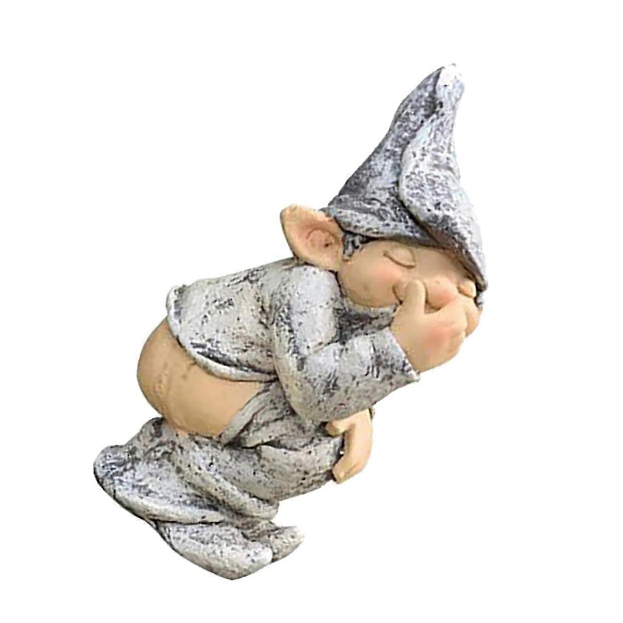 Unique Pooping Gnome Dwarf Figurine Resin Handcrafted Garden Statue Home Decor R Statue