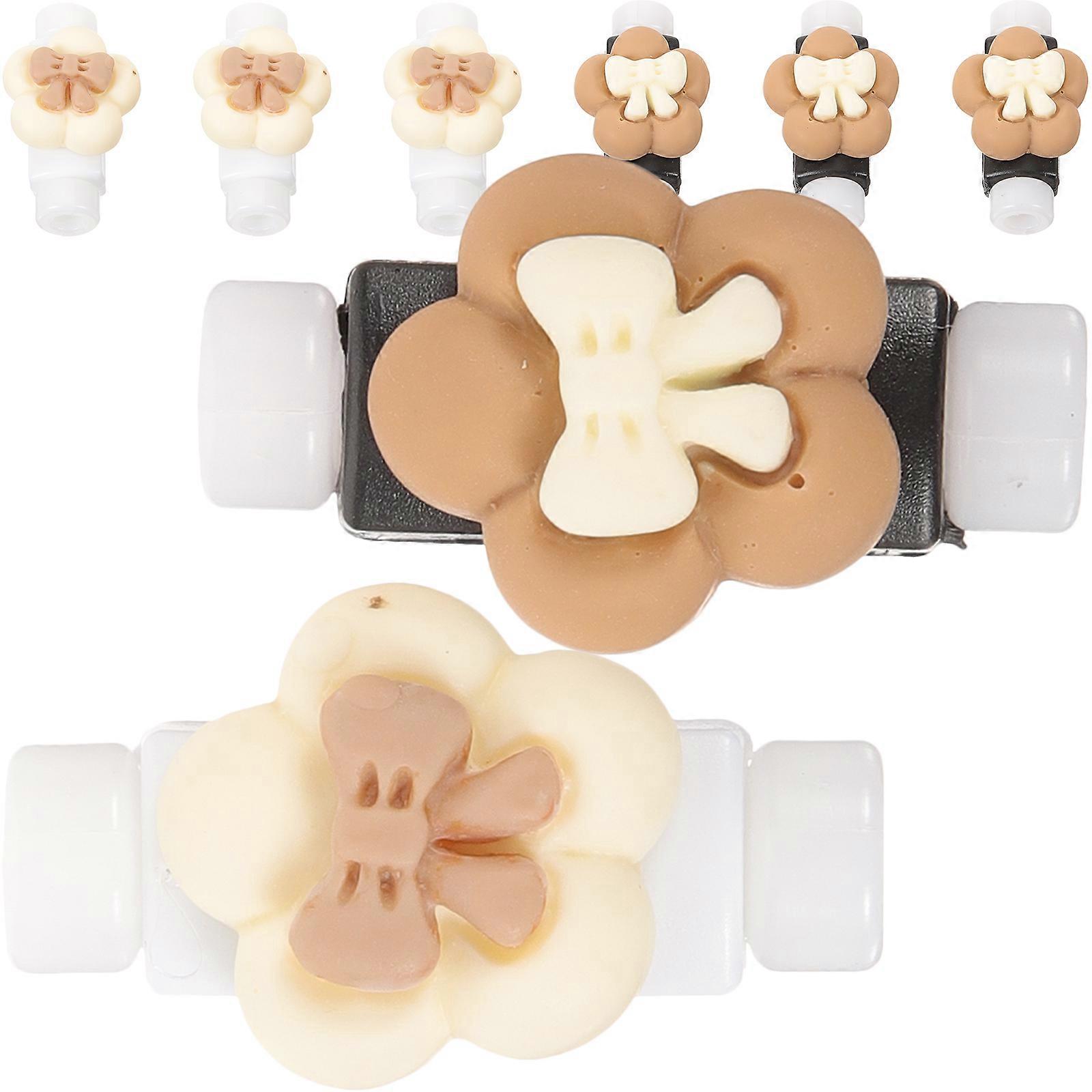 It seems like you're referring to a product listing for **"8pcs Cartoon Data Cable Protectors / Bowknot Shaped Charger Covers / Flexible Resin Cable