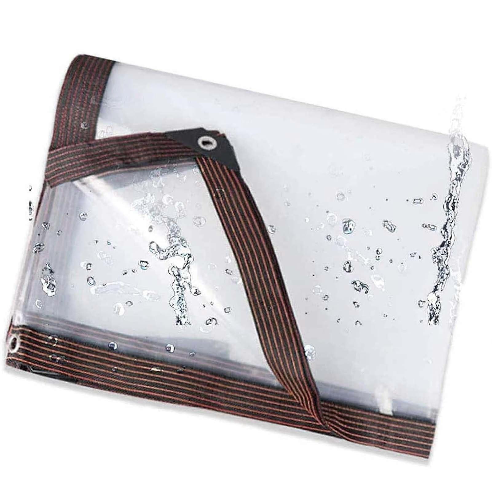 Durable, transparent, waterproof PVC tarp with grommets, tearresistant, reinforced edges, transparent tarp for greenhouse, garden, 5 x 15 m