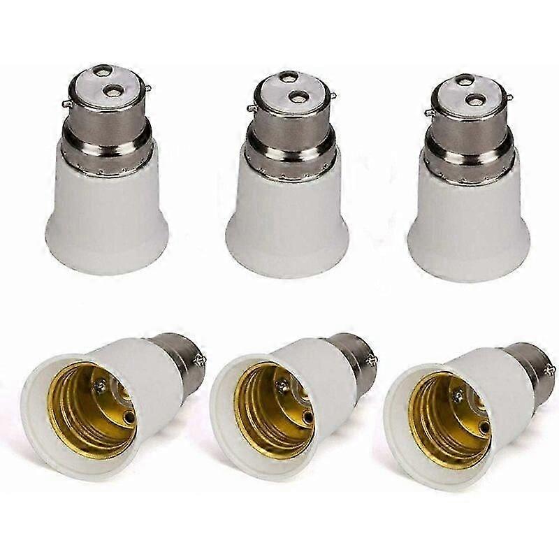 Set of 6 B22 to E27 bulb holder sockets - LED bulb adapters