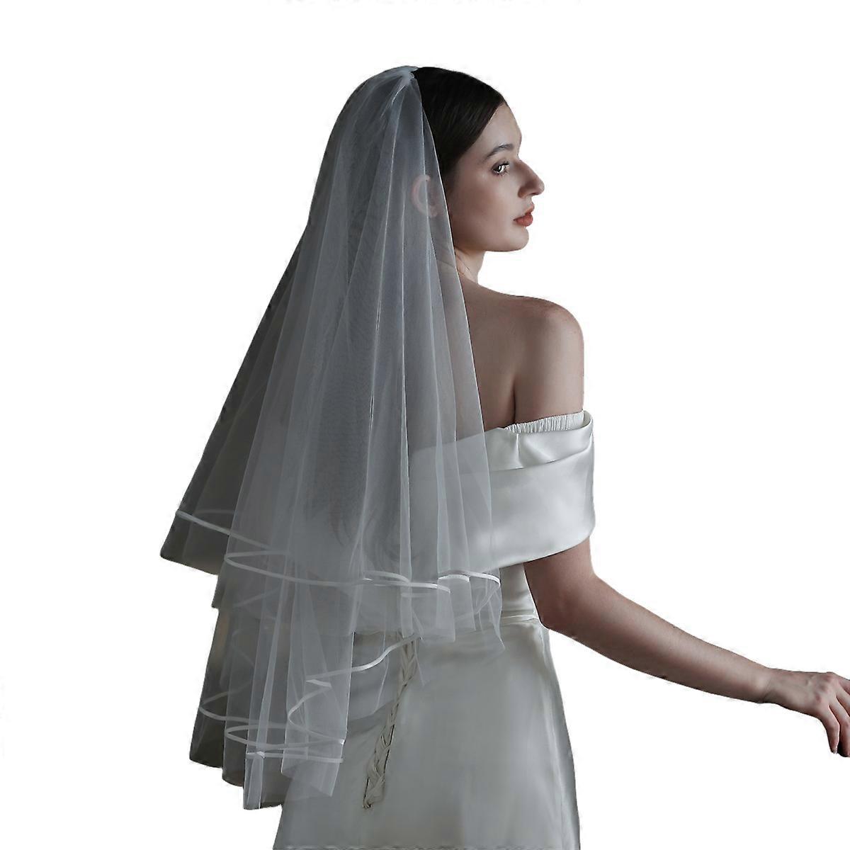 Svatební závoj, 80×100 cm, bílý, 1 ks.