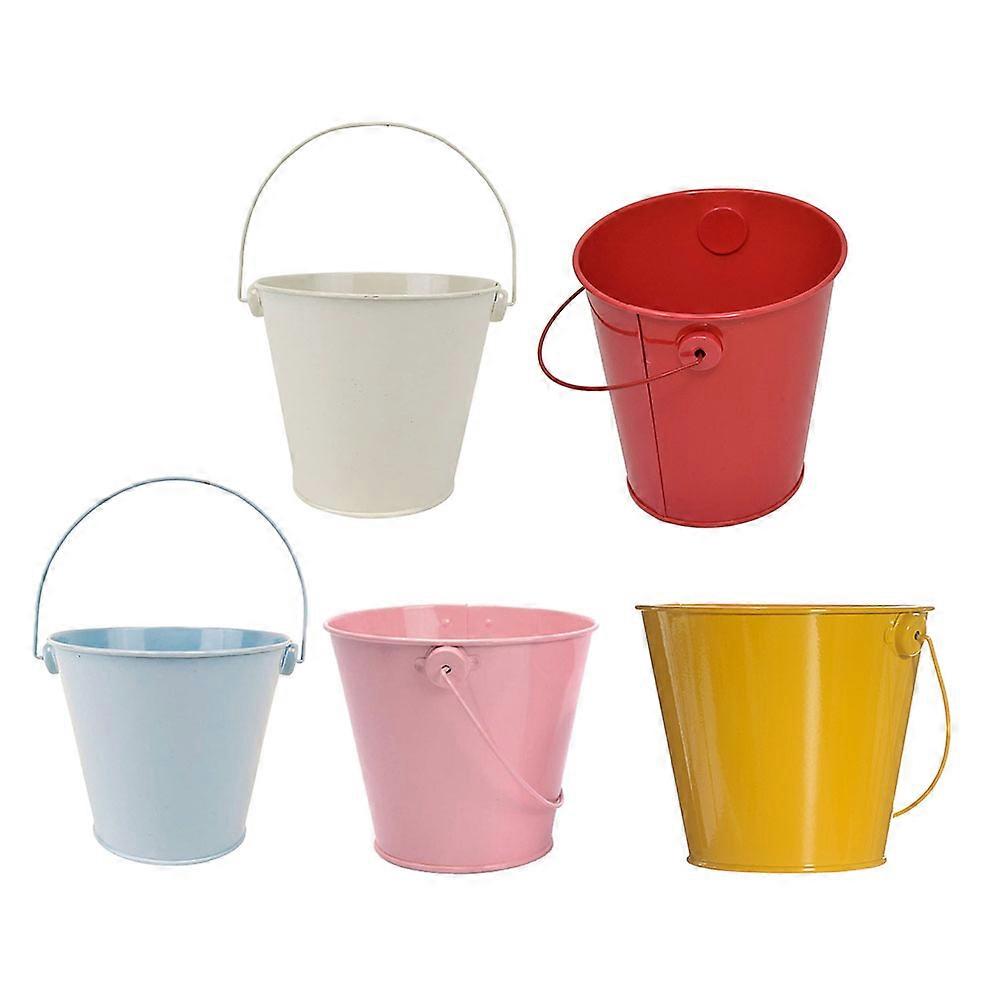Adorable Mini Metal Buckets with Handles Crafted from Durable Tinplate for Storage Use 5pcs Assorted Color