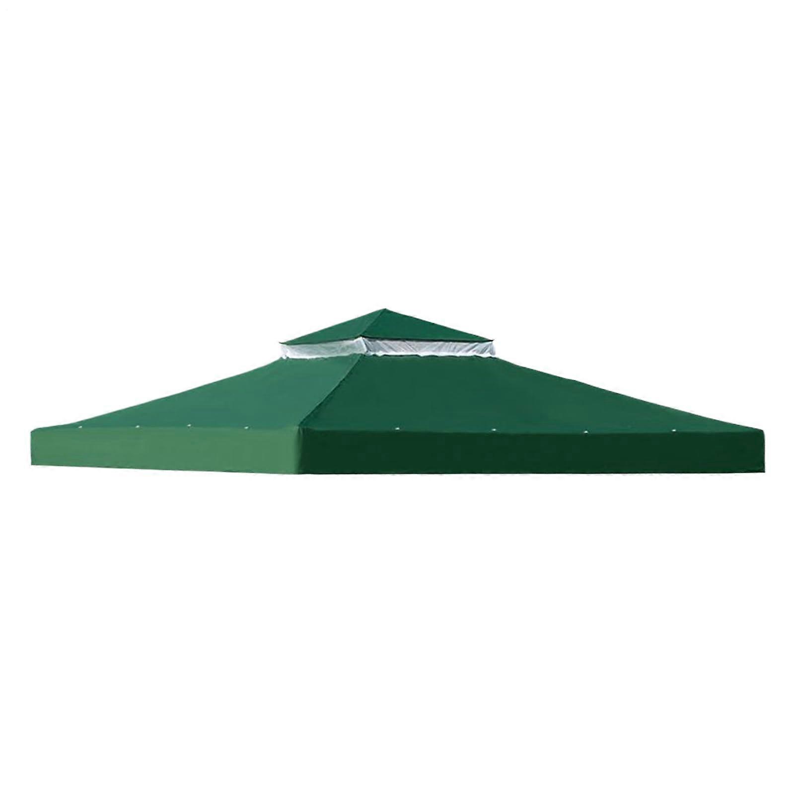 Pavillon-Ersatzdach 3x3 m Wasserdichtes Hardtop aus 300D Polyester mit PA-Beschichtung UV-beständig für Terrasse und Grill Grün