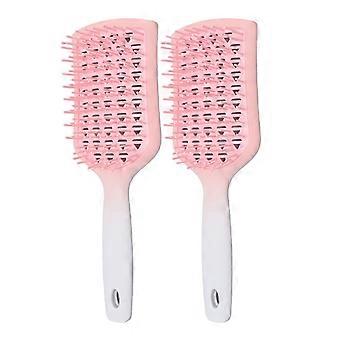 2 Pcs Hair Brush Wet Dry Dual Use Hollow Out Quick Drying Reduce Static Massage Scalp HairbrushYMMR)