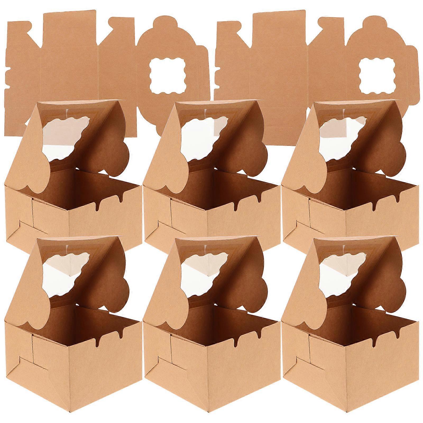 Dessert Wrapping Box For Mini Cakes And Pastries Paper Material Hemp Rope 12Pcs