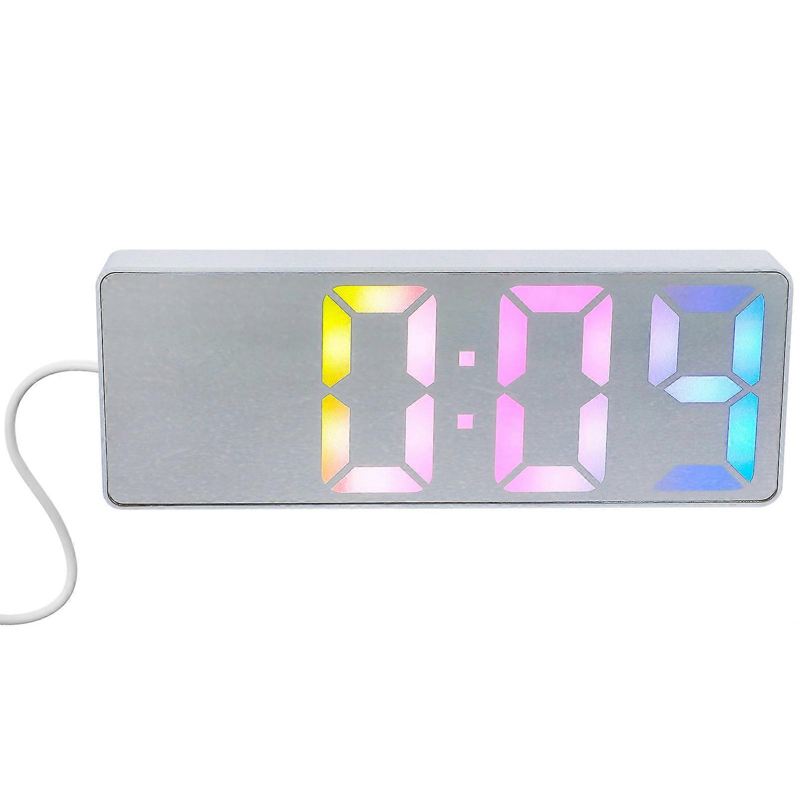 Digital Clock For Living Room Electric Alarm Clock Large Display White 16X6CM Alarm Time Display Tabletop Clock 1Set
