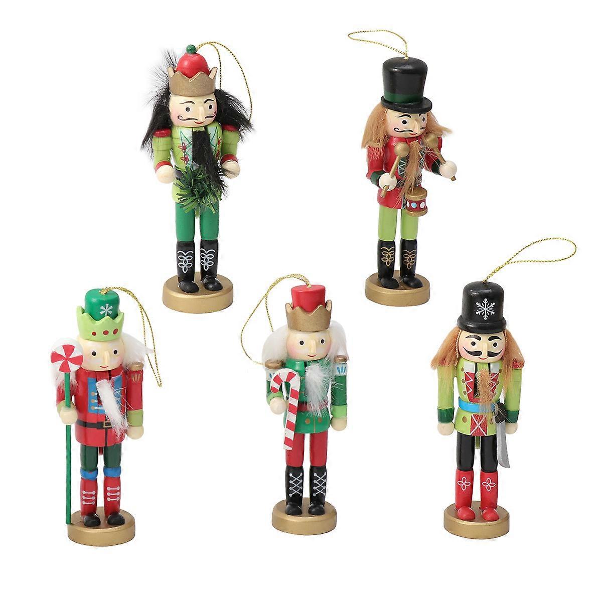 Nutcracker Toys for Kids Nutcracker Puppet King Soldier Toy Set Children Christmas present Colorful 4x13cm Educational 5Pcs