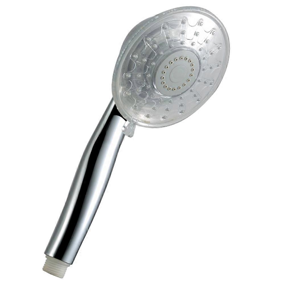 Silver LED Color Changing Shower Head Handheld for Showering Use with ABS Material Fits 20mm Bar