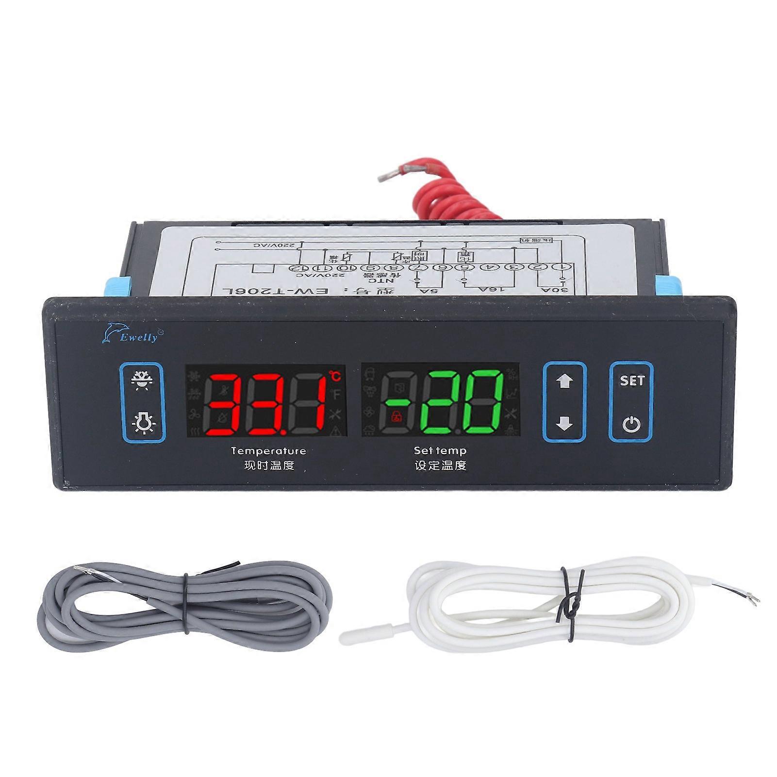 Digital Display Thermostat with Dual Sensors PID Temperature Controller for Heating Cooling System AC220V