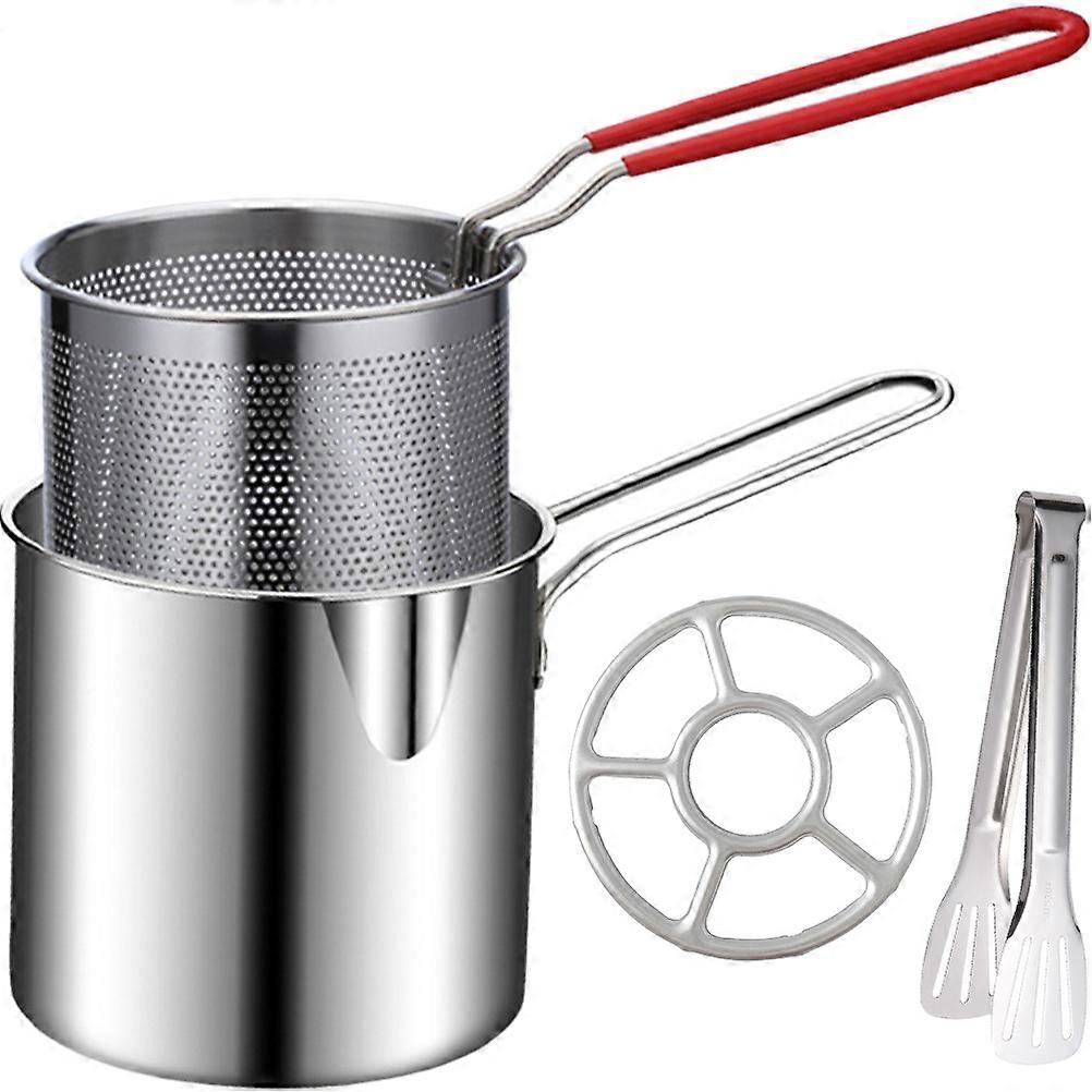 Stovetop Fryer With Basket Prevent Scalding Kitchen Equipment 304 Stainless Steel 1Set